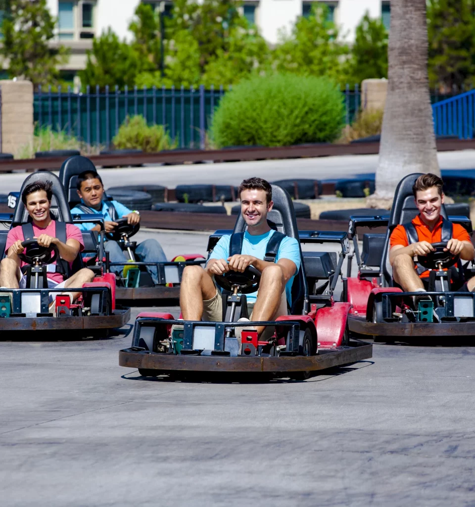 people race go karts at boomers irvine