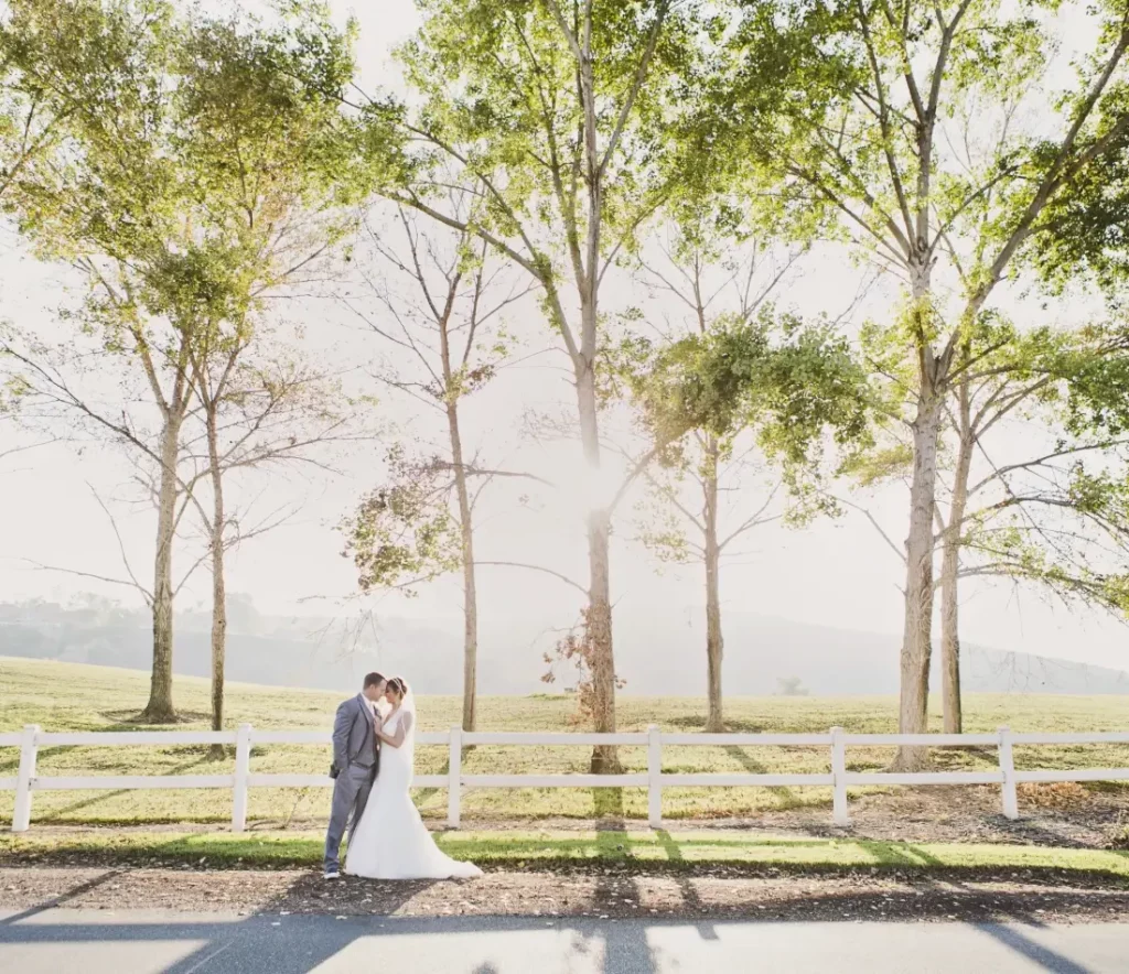 wedding couple outdoors