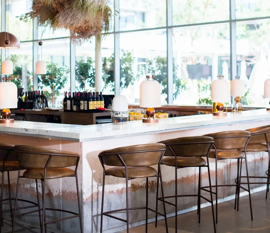 bar area at solstice restaurant