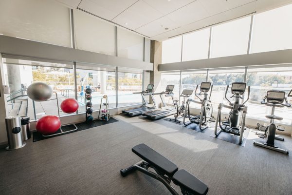 fitness center with treadmill and exercise equipment at ac hotel
