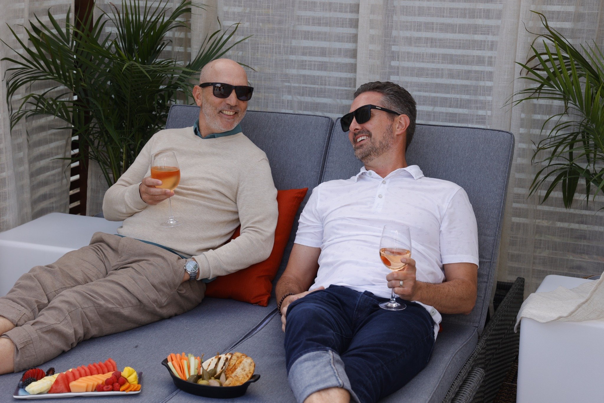 two men enjoying a drink at hilton irvine