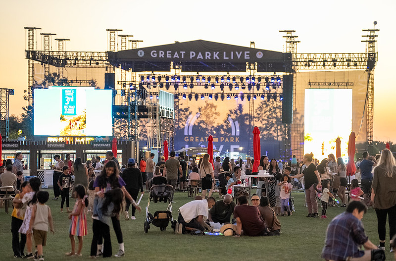 Events 3 great park live outdoor amphitheater with attendees walking and sitting on lawn