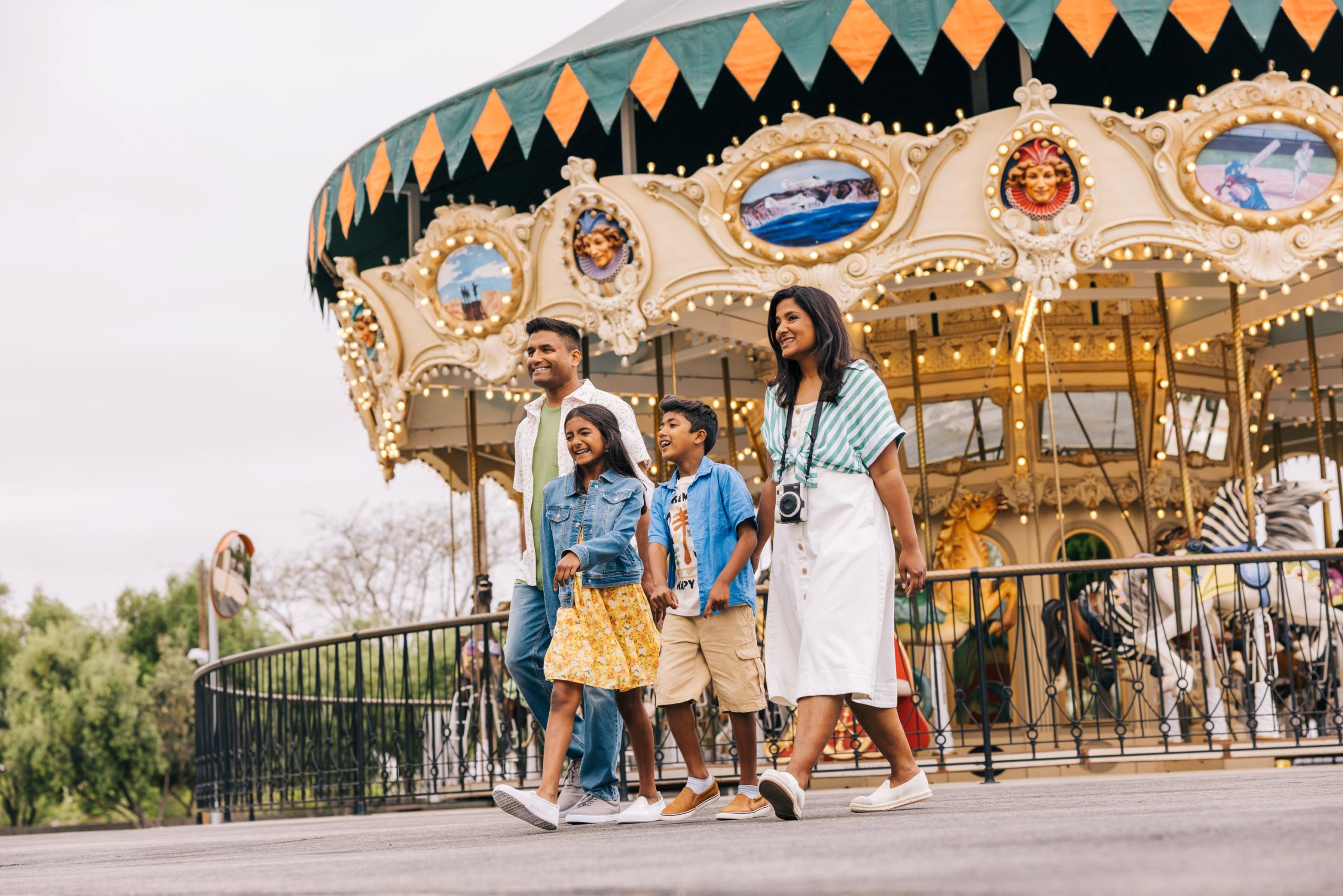 family at great park carousel