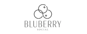 three circles with blueberry social text