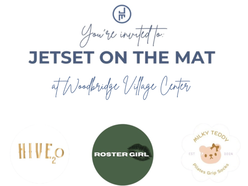 flyer invitation for jetset on the mat event at woodbridge village center