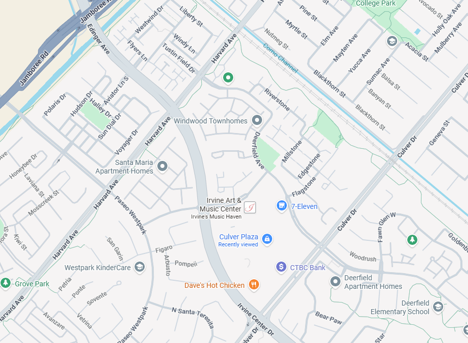 map showing where culver plaza is located taken from Google Map