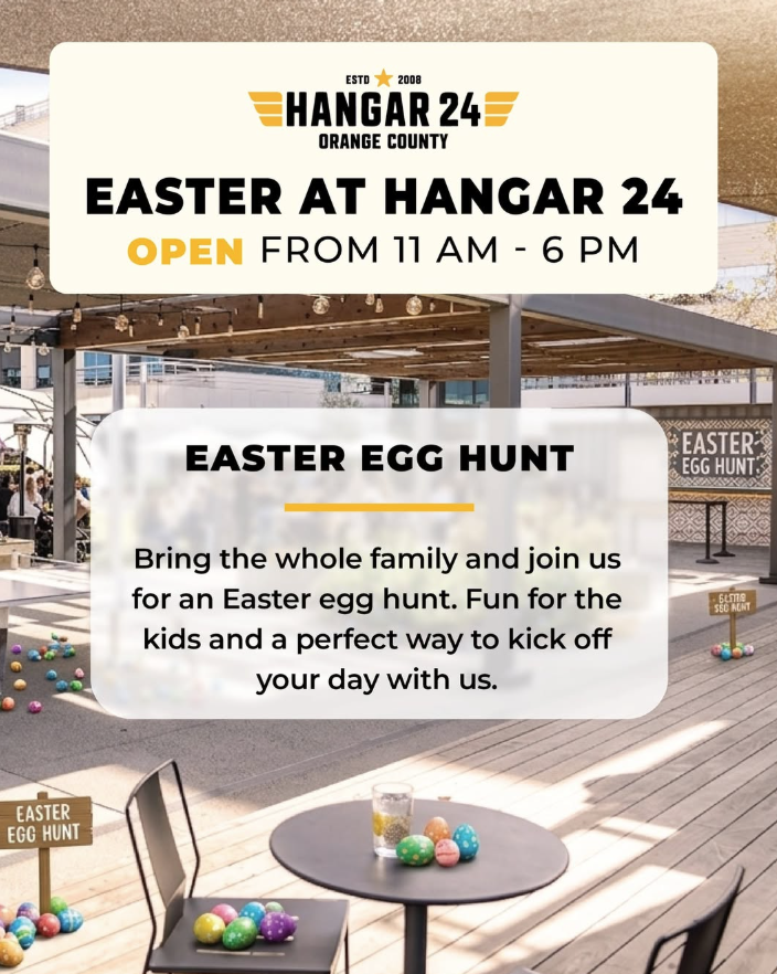 digital poster for easter event at hangar 24