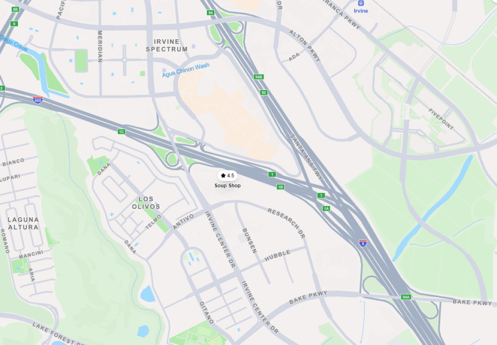 Google map of Soup Shop