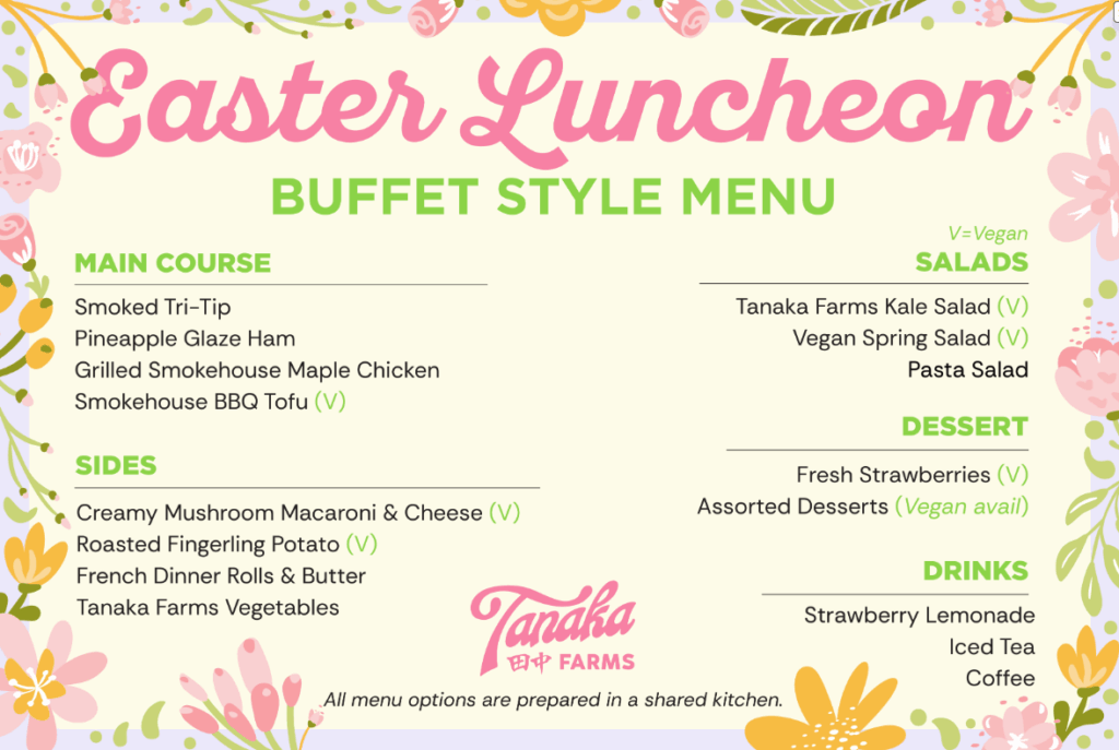 Easter Luncheon menu
