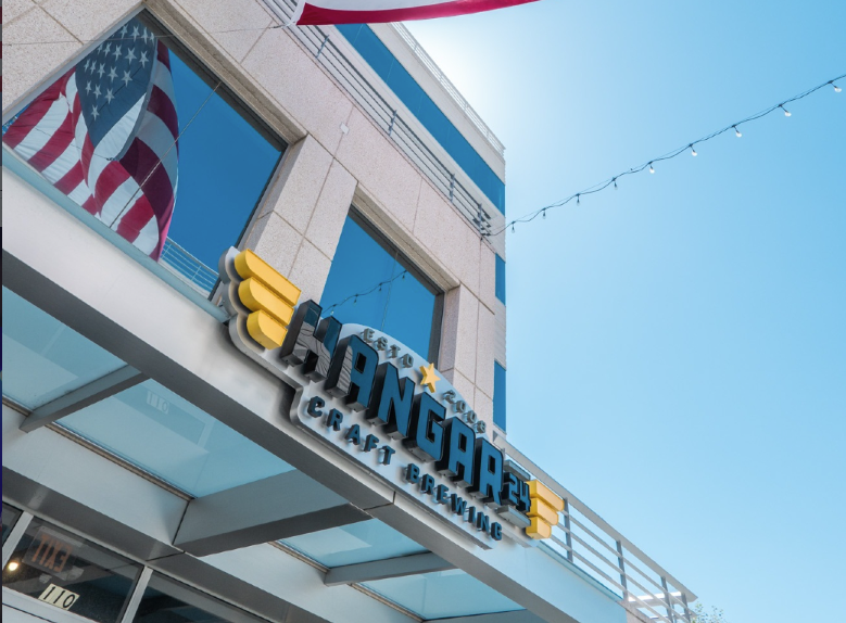 exterior building of hangar 24 craft brewing