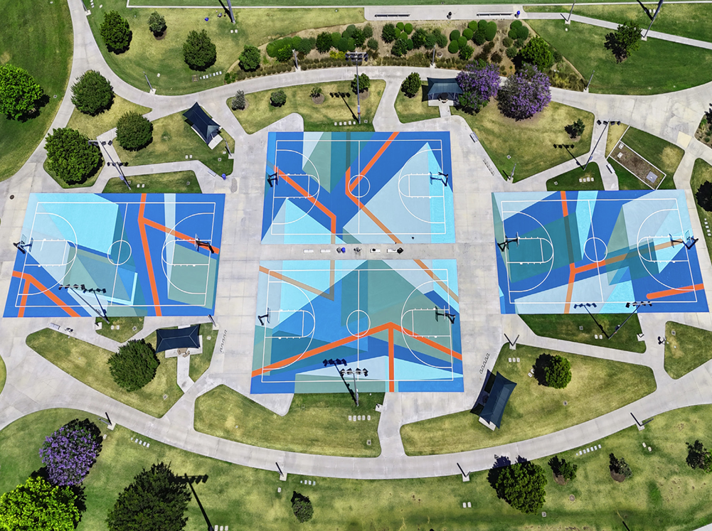artwork of basketball court
