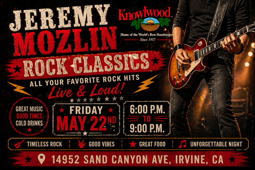 Live Music at Knowlwood - Jeremy Mozlin - Destination Irvine