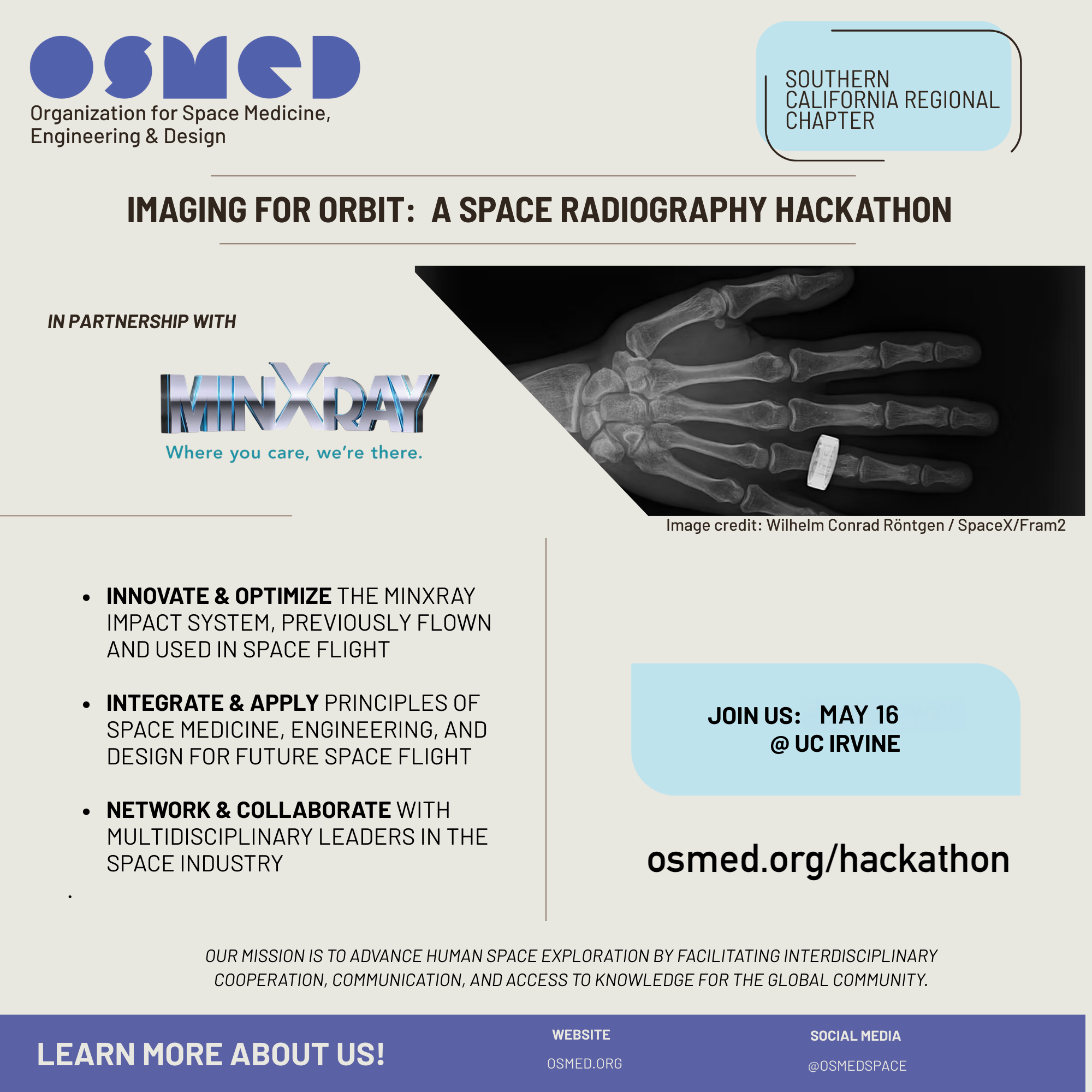 digital poster for OSMED's hackathon at UC Irvine