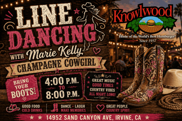 digital artwork for line dancing with marie kelly at knowlwood restaurant
