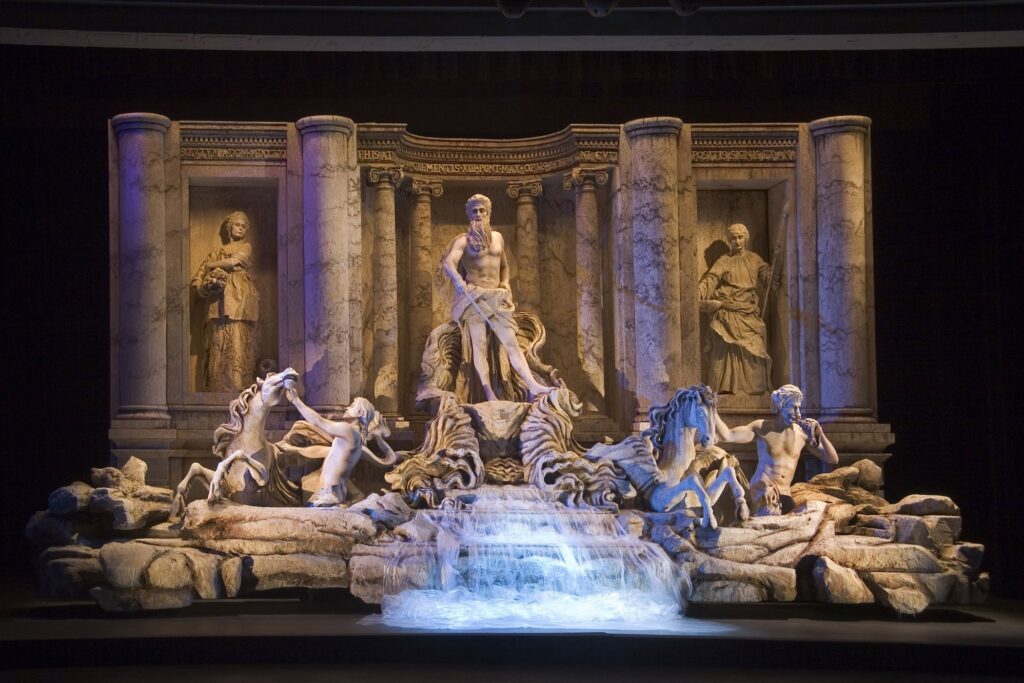 replica of the trevi fountain in italy