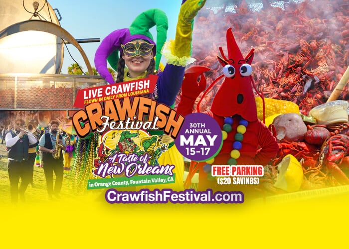digital poster of Crawfish Festival at Fountain Valley