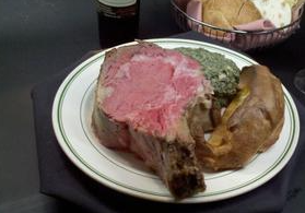 a plate of prime rib