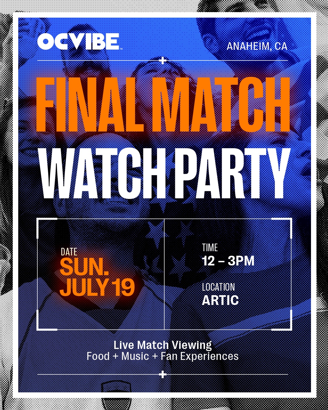 digital artwork for final match watch party at OC Vibe