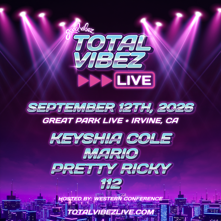 digital artwork for Total Vibez Live taking place at great park live