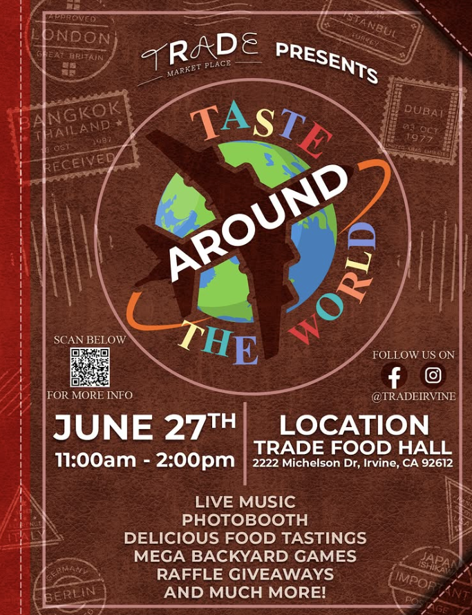 digital artwork for Taste Around the World event on June 27 at Trade Food Hall