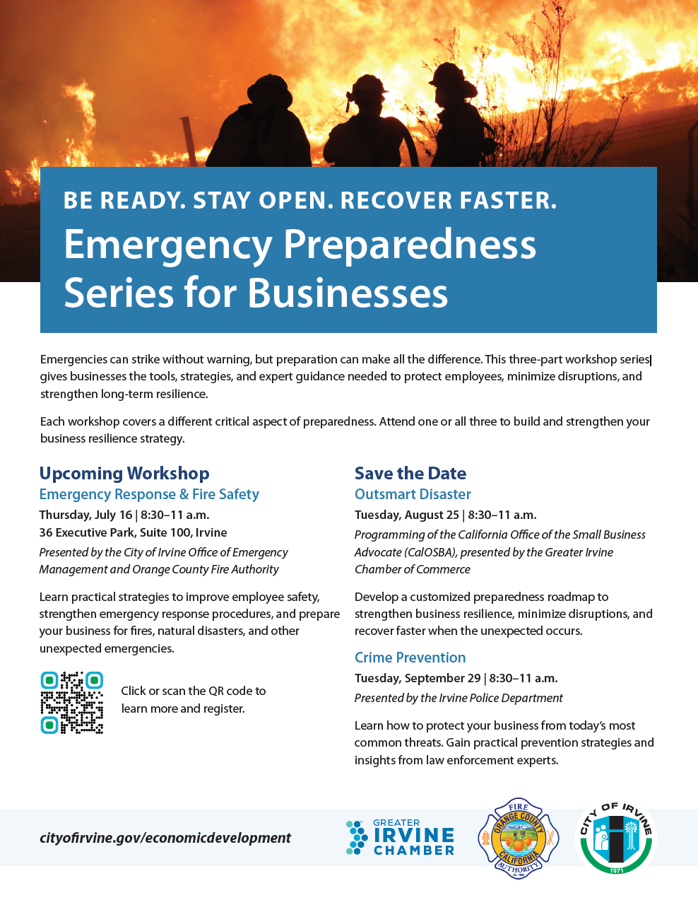 digital artwork for the emergency preparedness series by the Greater Irvine Chamber of Commerce