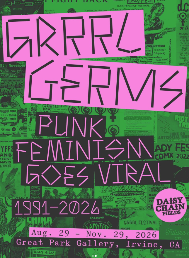 Digital artwork for Grrrl Germs Punk Feminism Goes Viral exhibit at Great Park.