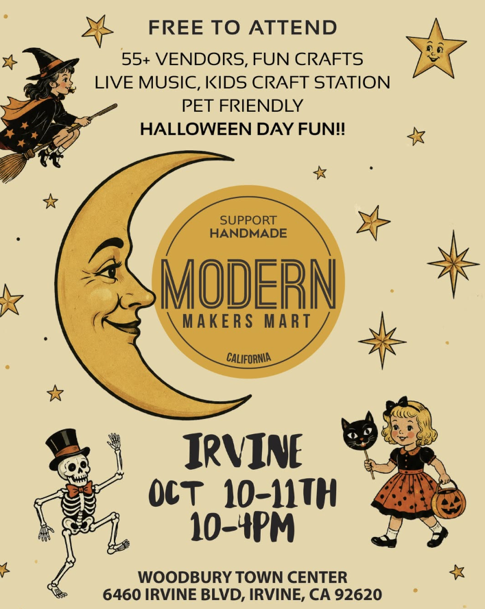 digital artwork for modern makers mart event taking place at Woodbury Town Center on Oct. 10 -11